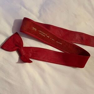 Liz Claiborne Red Leather Bow Belt